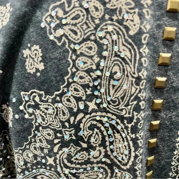 Vocal brand fringed kimono duster, jacket w rhinestones & studs. Western rodeo - Picture 8 of 14